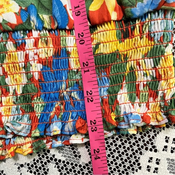 Alex & Lili Puff Sleeve Smocked Hem Floral Blouse - Picture 8 of 8